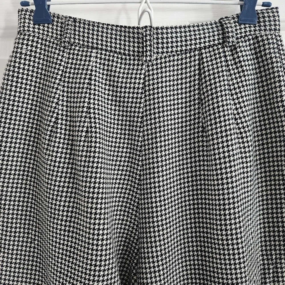 Vintage Talbots 100% Wool Houndstooth High Waisted Trousers
